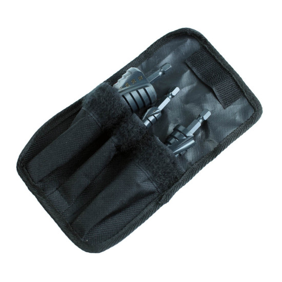 SET OF 3 HSS STEP CONE DRILL BITS